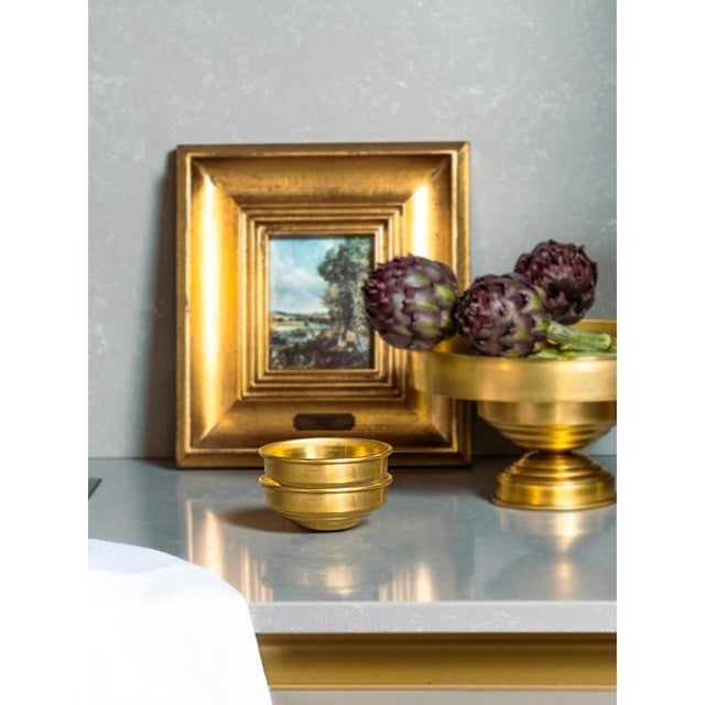 Metal RL 03 Mini Bowls in Brushed Brass by Caspal, Set of 2 For Sale - Image 7 of 7