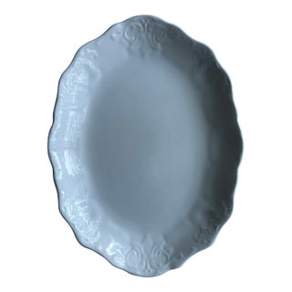 Antique Embossed Ironstone Platter For Sale