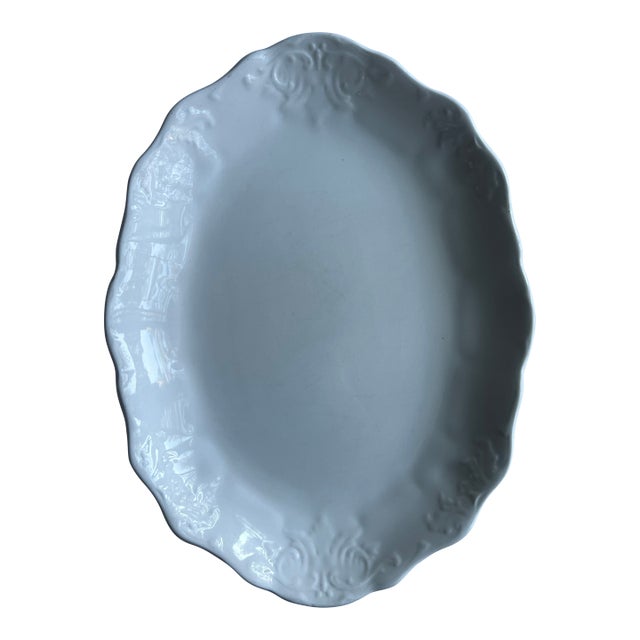 Antique Embossed Ironstone Platter For Sale