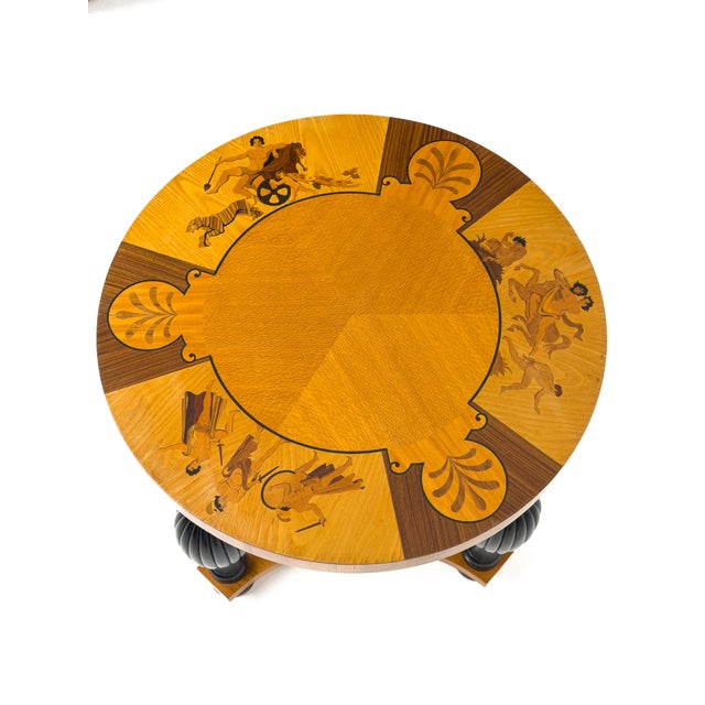 Black Swedish Grace Marquetry Table by Birger Ekman for Mjölby Intarsia, 1935 For Sale - Image 8 of 10