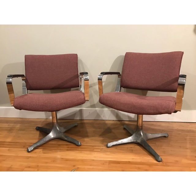 Mid-Century Modern Chrome Eames Style Chairs - A Pair For Sale - Image 3 of 9