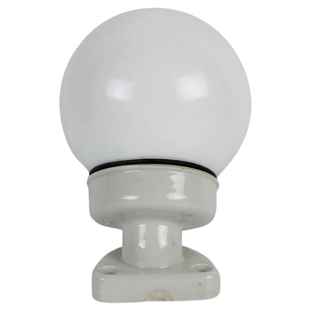 Porcelain and Glass Wall Lamp, Czechoslovakia, 1960s For Sale