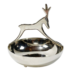 Silver Plate Reindeer Candy Dish or Trinket Dish