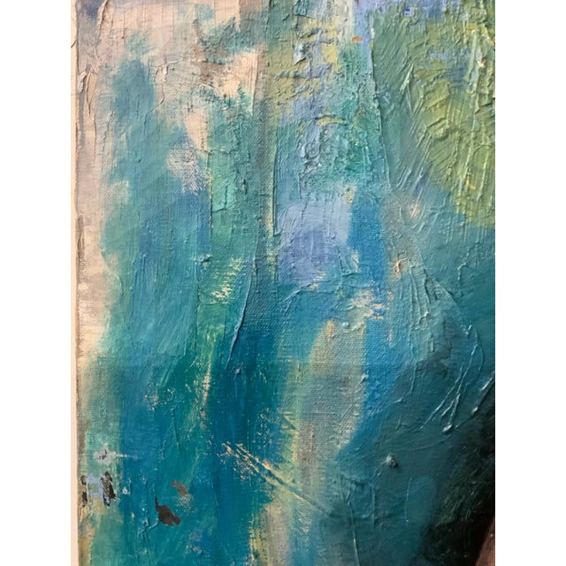 “Saxophone Player” 1982 Vintage Oil on Canvas by Meyer Kupferman For Sale In Providence - Image 6 of 9