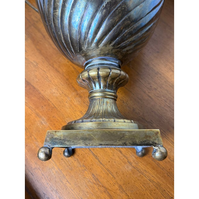 Vintage Extra Large Neoclassical Footed Trophy Urn | Ornate Scalloped Vase/Urn/Champagne Bucket For Sale - Image 16 of 16