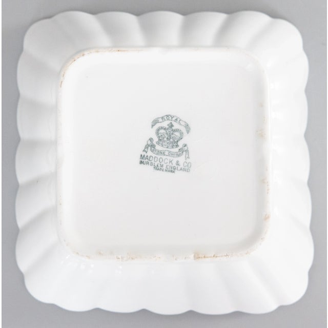 Ceramic Antique English White Ironstone Fluted Square Bowl For Sale - Image 7 of 8
