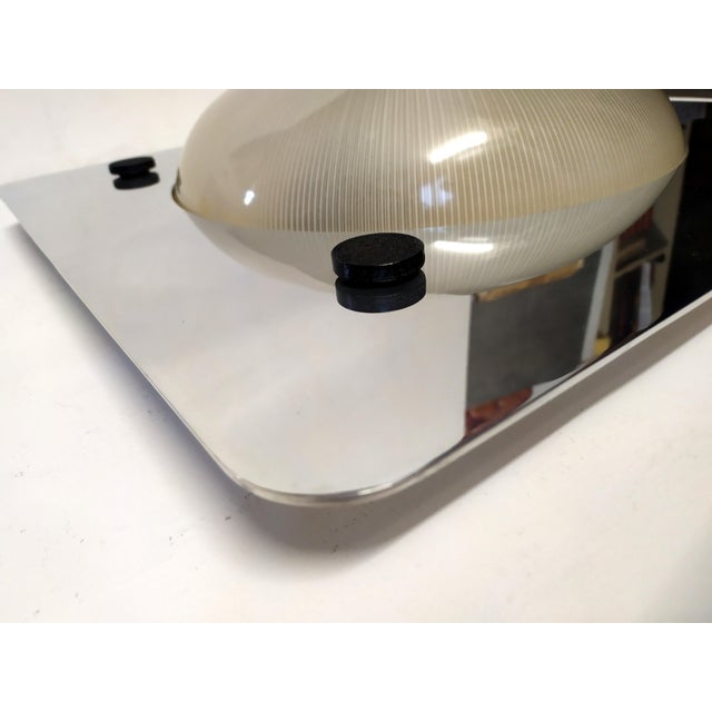 Large Wall Light in Glass and Steel attibuted to Lamperti,1960s For Sale - Image 9 of 11