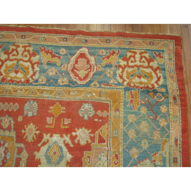 19th Century Late 19th Century Antique Zabihi Collection Turkish Oushak Rug For Sale - Image 5 of 10