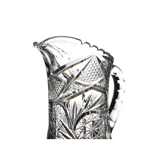 Early 20th Century American Brilliant Cut Glass Water Drink Pitcher For Sale - Image 6 of 10