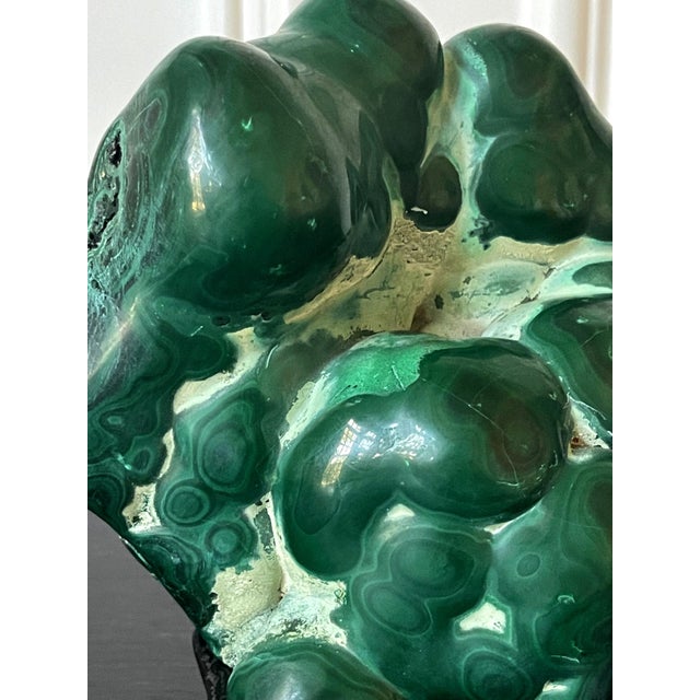 Malachite Rock on Display Stand as a Viewing Stone For Sale - Image 10 of 11