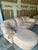 1990s Peach Leather Sofa With Attached Chaise Lounge For Sale In New York - Image 6 of 7