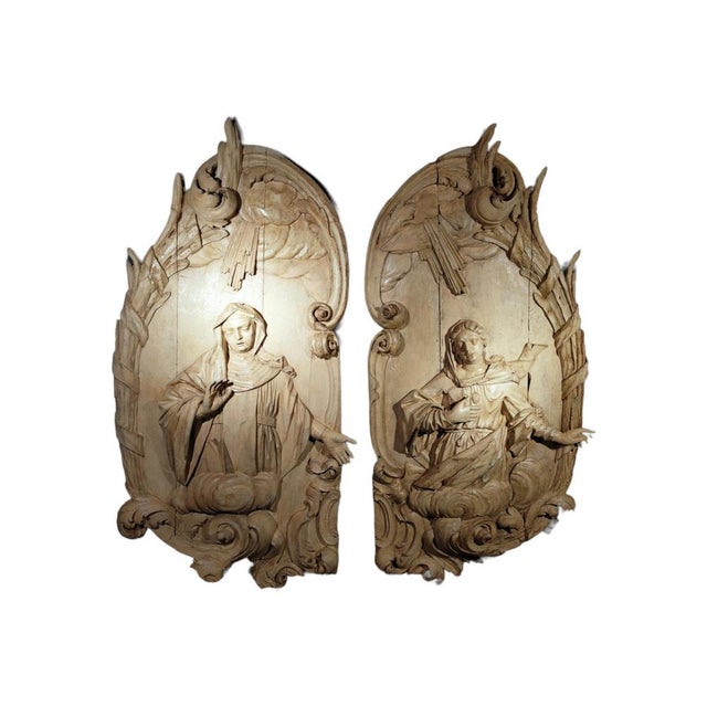 Mid 18th Century Monumental Sculpted Panels, 1750, Set of 2 For Sale - Image 5 of 16
