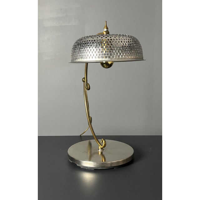 Mid-Century French Sculptural Adjustable Table Lamp with Perforated Shade, 1960s For Sale - Image 14 of 18