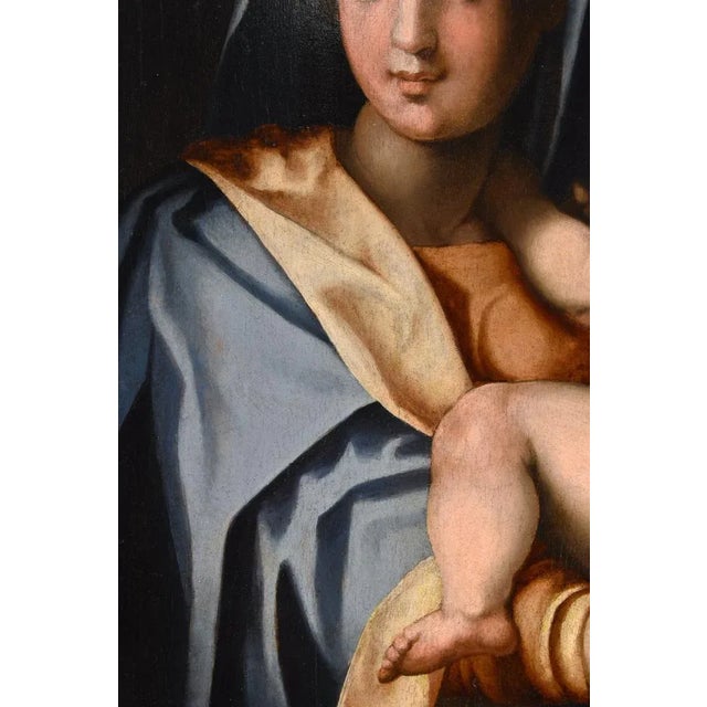 Workshop of Andrea del Sarto / Andrea d'Agnolo di Francesco, Madonna and Child, 1530, Oil on Board For Sale - Image 11 of 18