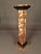 19th-century French marble pedestal dating to circa 1870, crafted in richly colored brown marble with contrasting black...