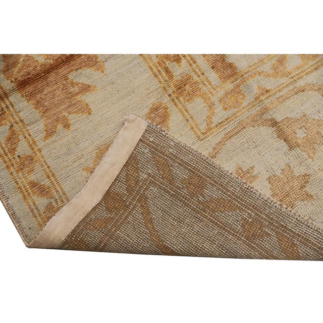 Light Gray 10x14 Fine Hand-Knotted Afghan Oushak Style Area Rug For Sale - Image 8 of 8