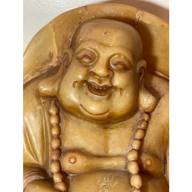 Share Huge Vintage 55 Pound Chinese Buddha God Soapstone Stone Sculpture Statue Figure For Sale - Image 9 of 14