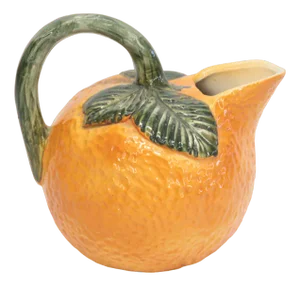 Italian Teapot Carafe Jug in Orange Ceramic, 1970