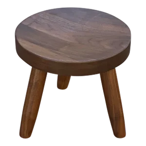 1980s Mid-Century Style Solid Walnut Stool