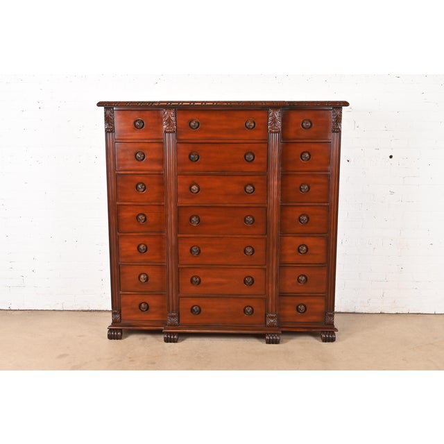 Ralph Lauren for Henredon Neoclassical Mahogany 21-Drawer Chest of Drawers For Sale - Image 14 of 14