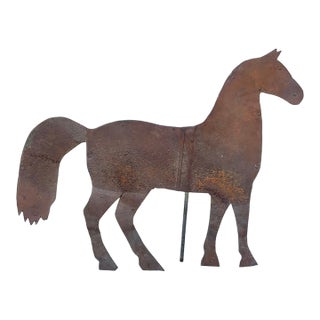 Early 20th Century Jumbo-Sized Sheet Iron Horse Weathervane For Sale