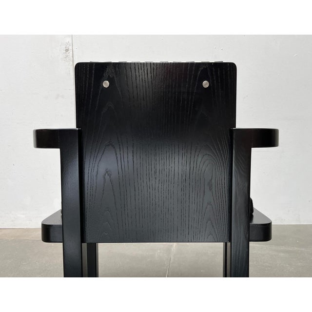 Black German Model D51 Fagus Armchair with Bauhaus Pattern Cushion by Walter Gropius for Tecta For Sale - Image 8 of 18