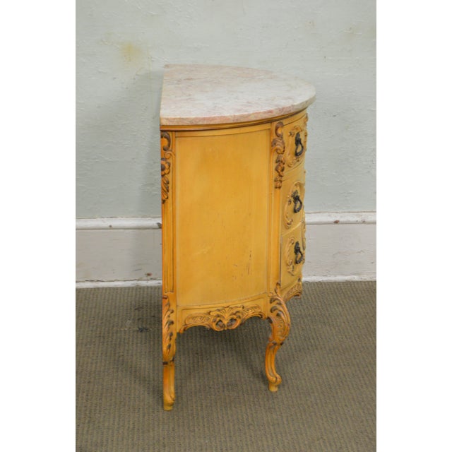 Vintage Painted Demilune Marble Top Rococo Style Commode Chest Chairish