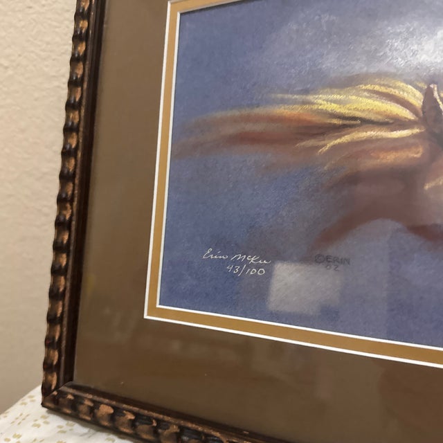 1980s Framed Pastel Lithograph of Horse For Sale - Image 4 of 5