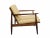 - Chair made of dark solid wood - The removable cushions were re-purchased from the previous owner - Upholstery fabric in...