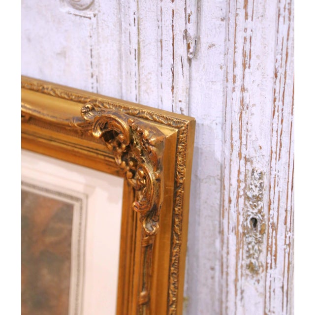 Gold 19th Century French Louis XV Engraving “Le Chiffre D’Amour" in Giltwood Frame For Sale - Image 8 of 13