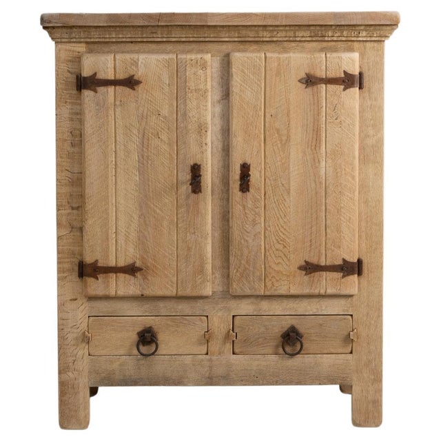 1970s French Primitive Oak Buffet With Iron Hardware For Sale - Image 15 of 18