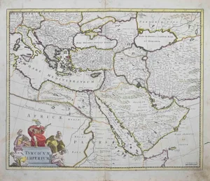 Turcicum Imperium Map Etching by Frederick de Wit, 1680s