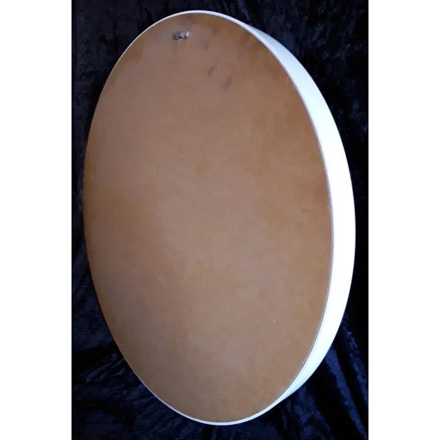 VintageWhite Painted Wood Frame Wall Mirror, 1970s For Sale - Image 4 of 5