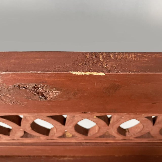 Art Deco Italian Bench in Red Wood, 1930s For Sale - Image 14 of 18