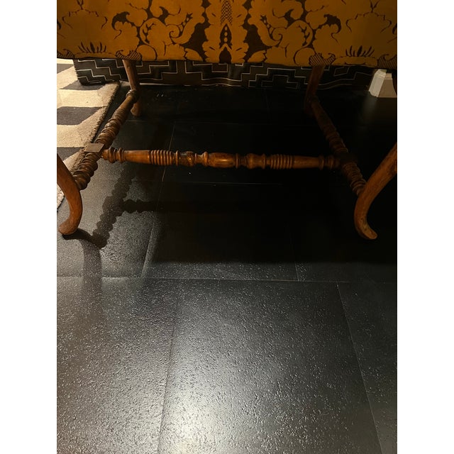 Textile Late 19th Century Exaggerated Dramatic Wingback Chair Reupholstered For Sale - Image 7 of 10