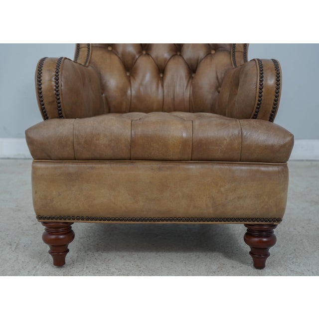 Animal Skin Maitland Smith Tufted Leather No.1134 Piper Chair For Sale - Image 7 of 13