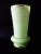 Green vase in frosted opaline glass with gilding at the neck and at the base. Circa 1940.