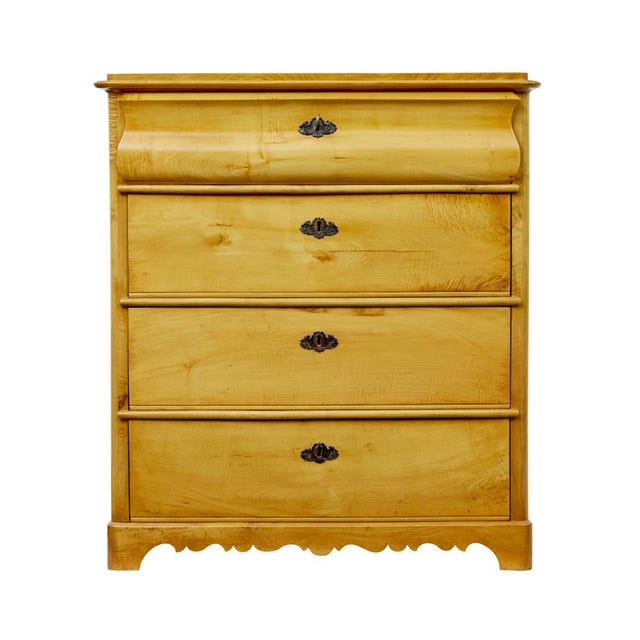 Swedish Birch Chest of Drawers, 1884 For Sale - Image 4 of 10