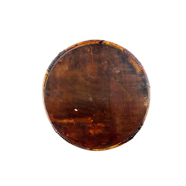 Vintage Tortoiseshell Rattan & Wrought Iron Round Tray Stand For Sale - Image 12 of 12