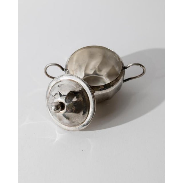 Silver Vintage Silver Plated Coffee Set with Two Espresso Cups with Ceramic Inlays, 1960s For Sale - Image 8 of 13