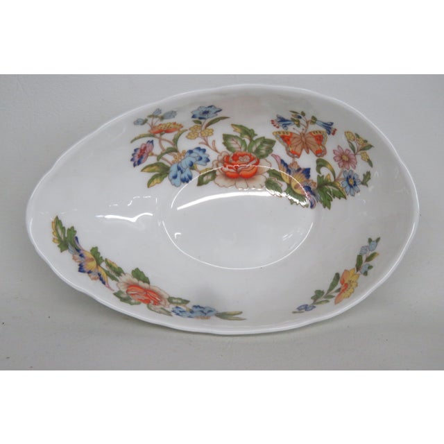 English Aynsley Cottage Garden Butterflies and Floral English Bone China Bowl 4585b For Sale - Image 3 of 13