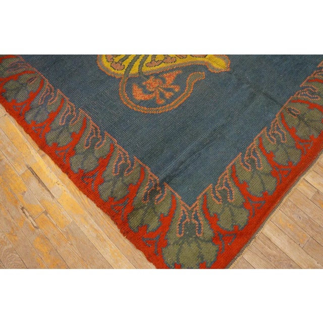 Blue Early 20th Century Irish Donegal Arts & Crafts Carpet ( 5'7" x 7'9" - 170 x 296) For Sale - Image 8 of 12
