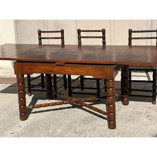 Extendable Dining Table by Charles Dudouyt, 1940 For Sale - Image 4 of 8