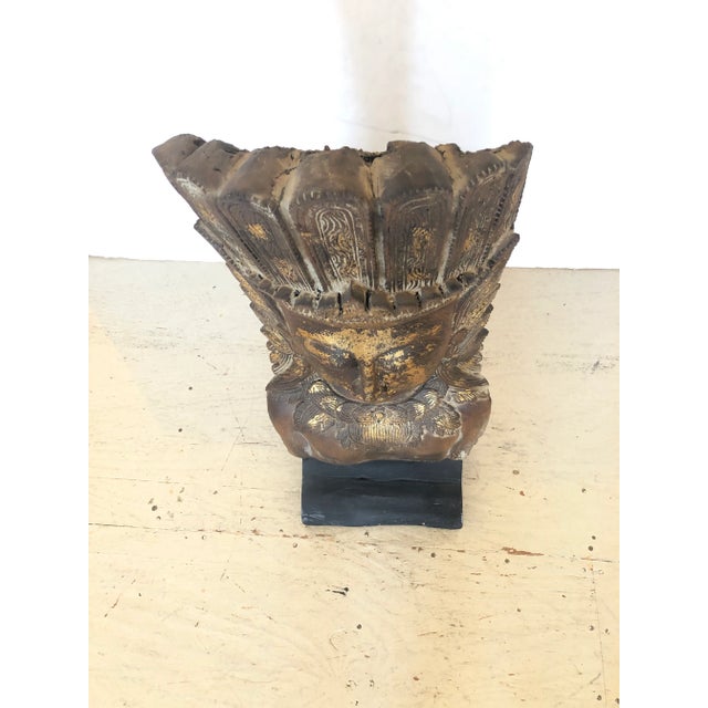 Wood Large Giltwood Thai Goddess Sculpture For Sale - Image 7 of 11