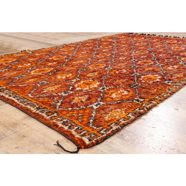 Terra Cotta Vintage Beni M'Guild Moroccan Rug, 06'10 X 11'03 For Sale - Image 8 of 10