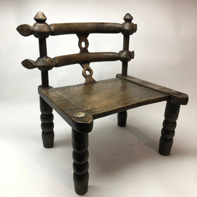 African Vintage African Wood Chair For Sale - Image 3 of 8