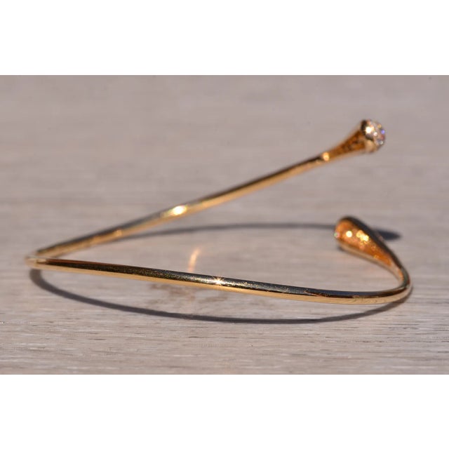 The Korbel: Yellow Gold Flexible Diamond Bangle Bracelet For Sale - Image 4 of 7