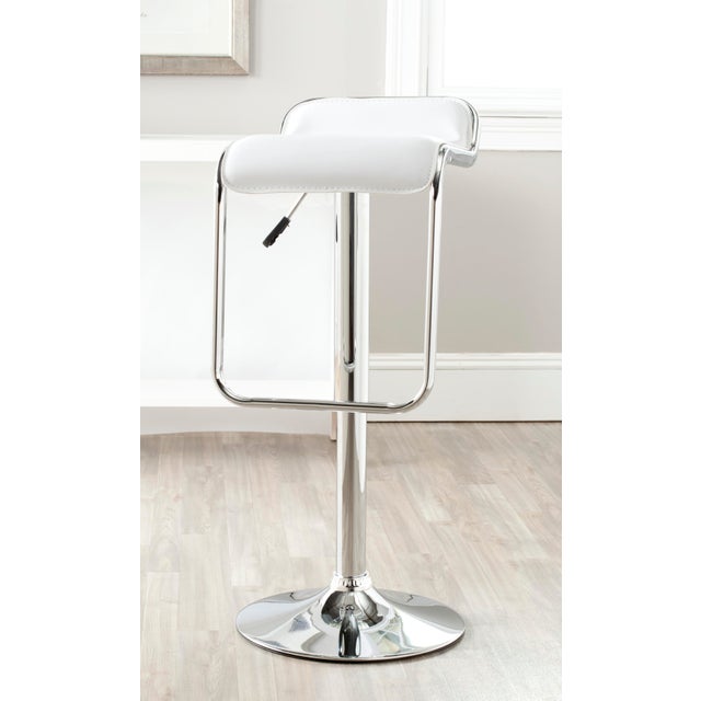 2020s Contemporary Swivel Barstool in White and Chrome For Sale - Image 5 of 6