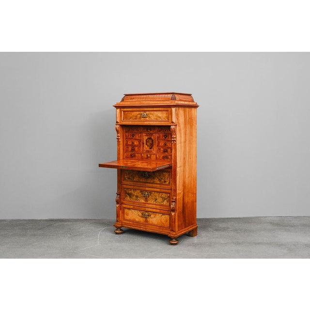 Gründerzeit Office Desk in Walnut, 19th Century For Sale - Image 3 of 18