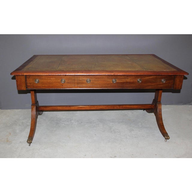 Wood English Mahogany Desk, 1900 For Sale - Image 7 of 15